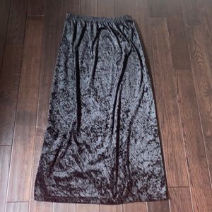 Waist to Floor Velvet Skirt, Elastic Waist
